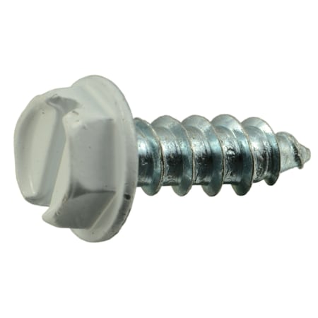 Midwest Fastener Sheet Metal Screw, #8 x 1/2 in, Painted Steel Flange Hex Head Slotted Drive, 100 PK 53805